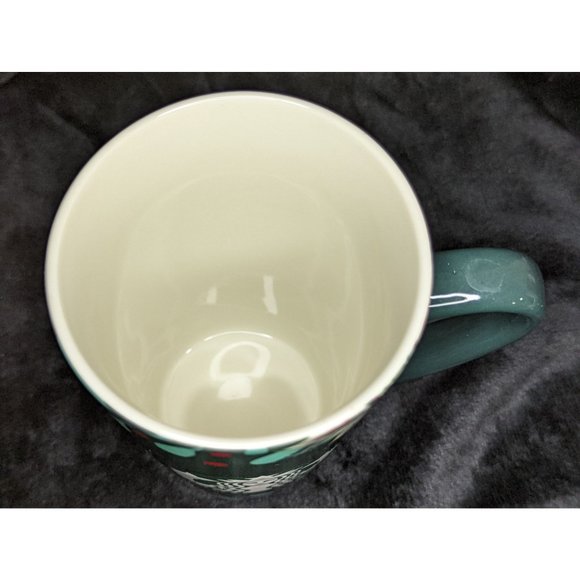 STARBUCKS Green Christmas Mug with Pointsettias 2020 - Picture 4 of 5